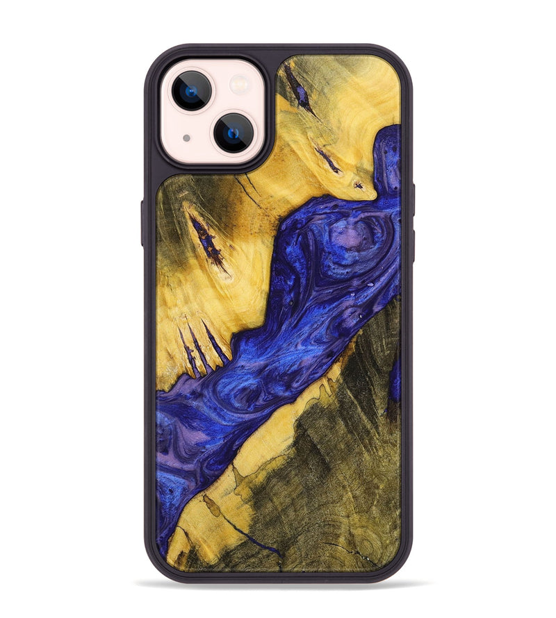 iPhone 14 Plus Wood+Resin Phone Case - Janice (Purple, 699096)