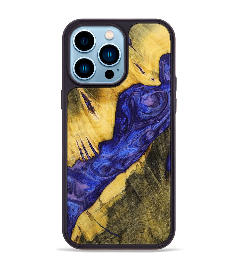 iPhone 14 Pro Max Wood+Resin Phone Case - Janice (Purple, 699096)