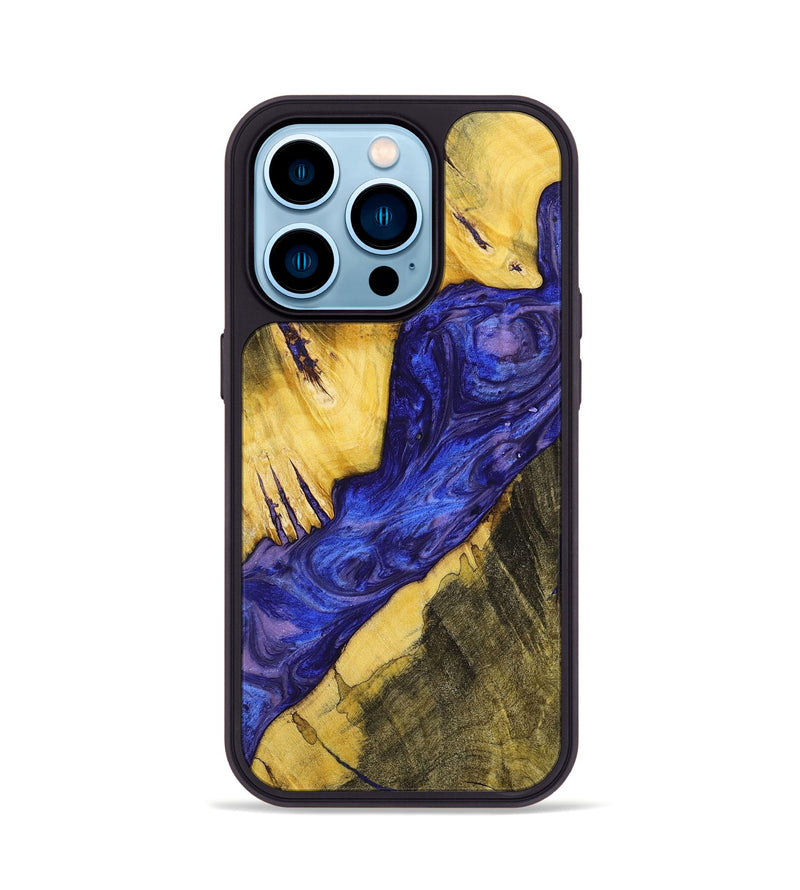 iPhone 14 Pro Wood+Resin Phone Case - Janice (Purple, 699096)