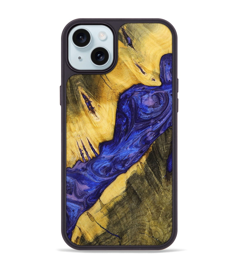iPhone 15 Plus Wood+Resin Phone Case - Janice (Purple, 699096)