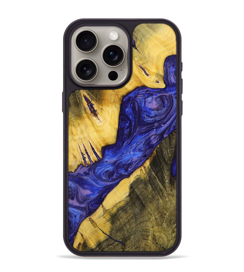 iPhone 15 Pro Max Wood+Resin Phone Case - Janice (Purple, 699096)