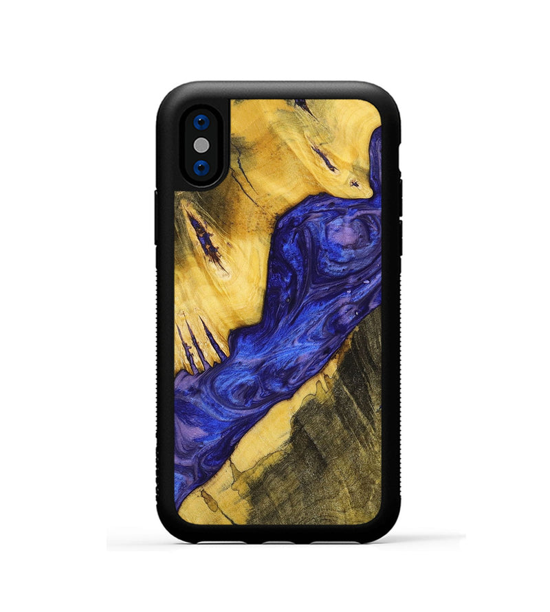 iPhone Xs Wood+Resin Phone Case - Janice (Purple, 699096)