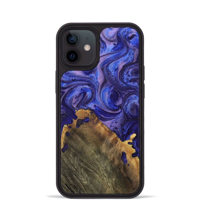 iPhone 12 Wood+Resin Phone Case - Kade (Purple, 699098)