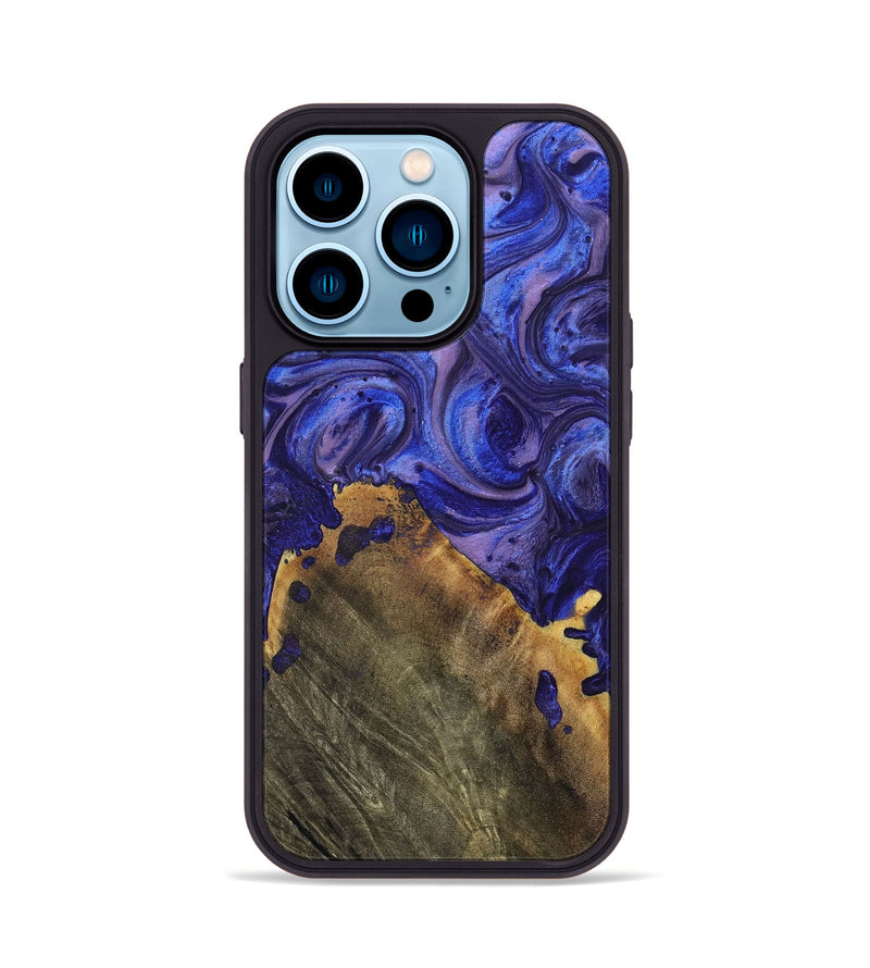 iPhone 14 Pro Wood+Resin Phone Case - Kade (Purple, 699098)