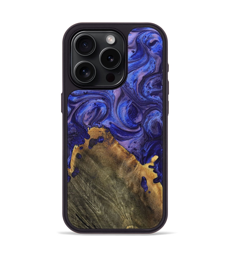 iPhone 15 Pro Wood+Resin Phone Case - Kade (Purple, 699098)