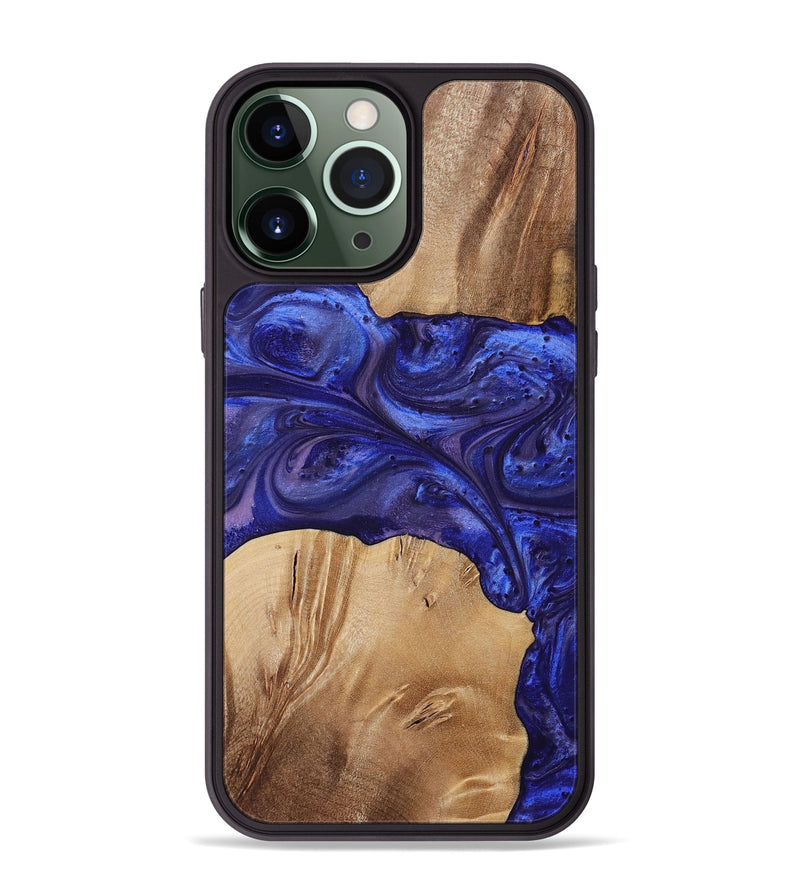 iPhone 13 Pro Max Wood+Resin Phone Case - Kim (Purple, 699102)