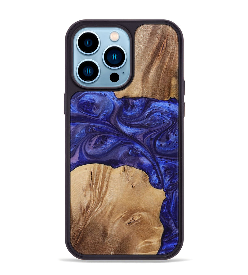 iPhone 14 Pro Max Wood+Resin Phone Case - Kim (Purple, 699102)