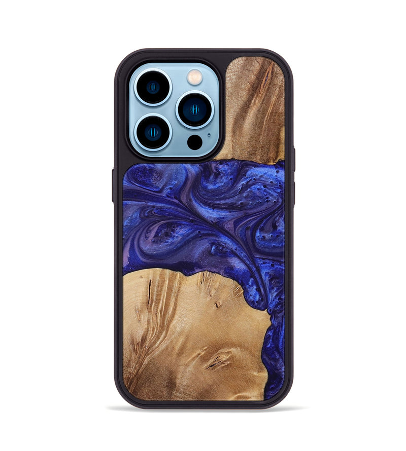 iPhone 14 Pro Wood+Resin Phone Case - Kim (Purple, 699102)