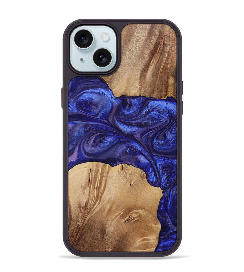 iPhone 15 Plus Wood+Resin Phone Case - Kim (Purple, 699102)