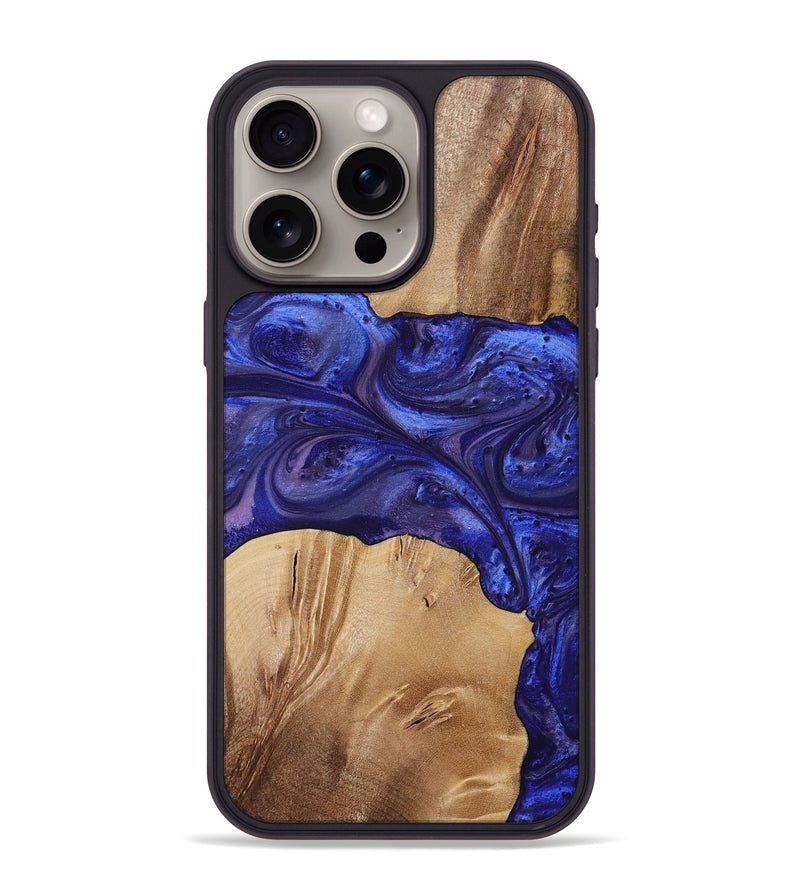 iPhone 15 Pro Max Wood+Resin Phone Case - Kim (Purple, 699102)