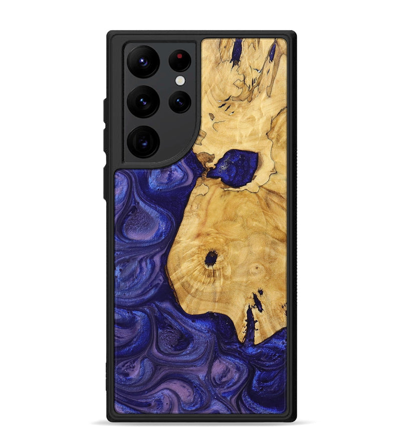 Galaxy S22 Ultra Wood+Resin Phone Case - Myrtle (Purple, 699104)