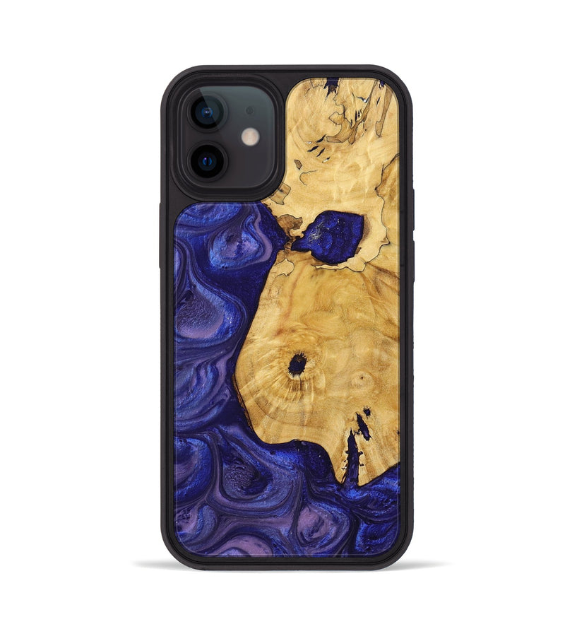 iPhone 12 Wood+Resin Phone Case - Myrtle (Purple, 699104)