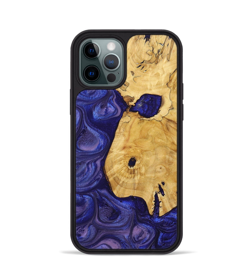 iPhone 12 Pro Wood+Resin Phone Case - Myrtle (Purple, 699104)