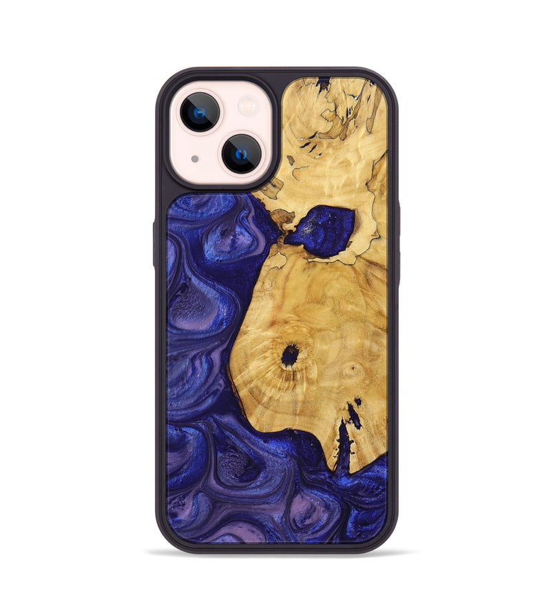 iPhone 14 Wood+Resin Phone Case - Myrtle (Purple, 699104)
