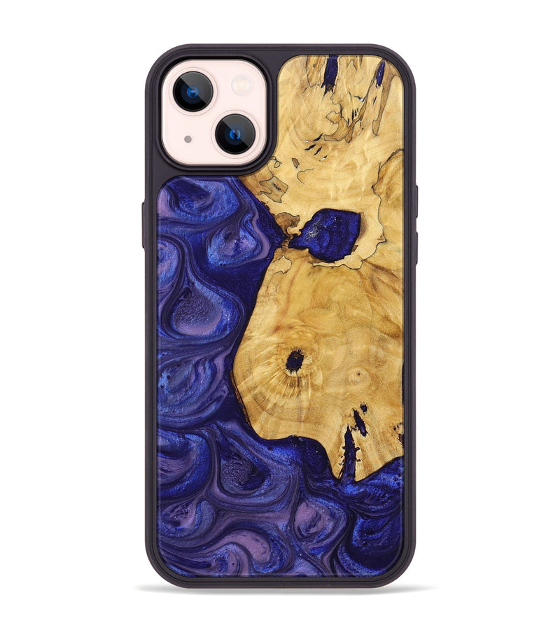 iPhone 14 Plus Wood+Resin Phone Case - Myrtle (Purple, 699104)