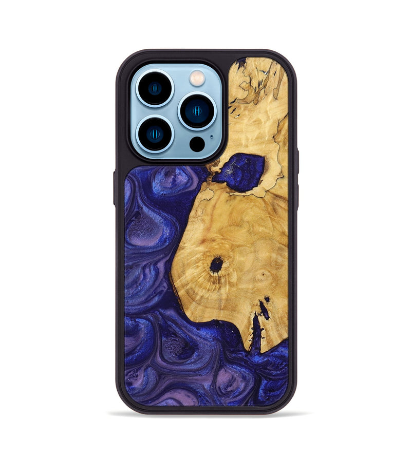 iPhone 14 Pro Wood+Resin Phone Case - Myrtle (Purple, 699104)