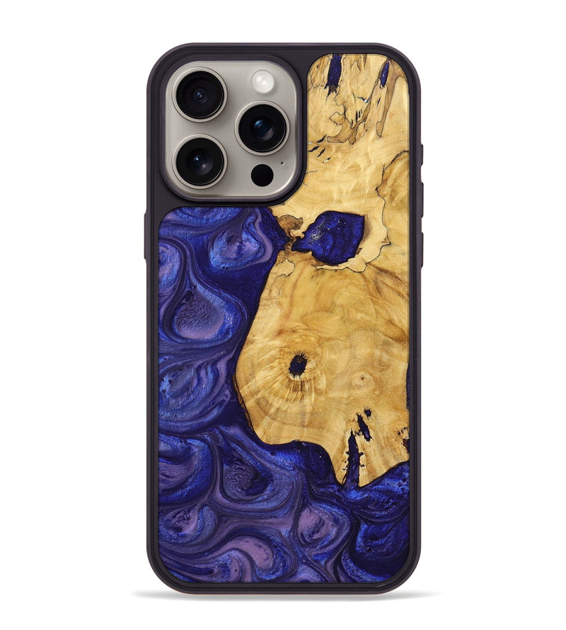 iPhone 15 Pro Max Wood+Resin Phone Case - Myrtle (Purple, 699104)