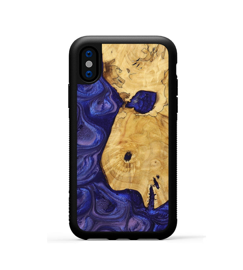 iPhone Xs Wood+Resin Phone Case - Myrtle (Purple, 699104)