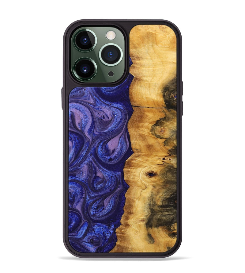iPhone 13 Pro Max Wood+Resin Phone Case - Lizzie (Purple, 699106)