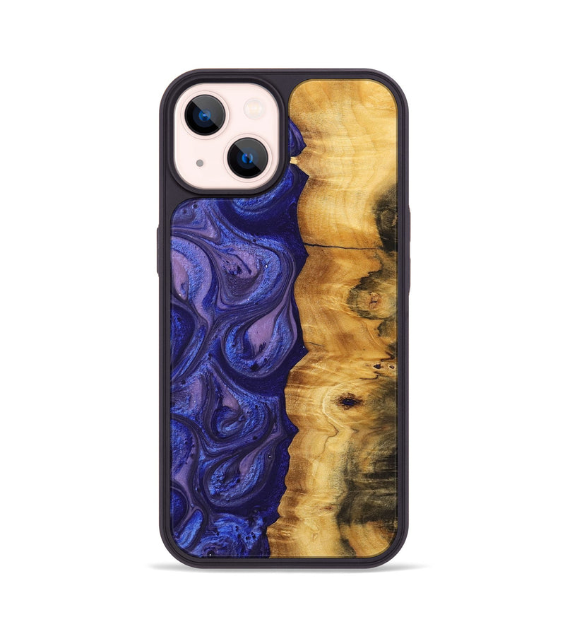 iPhone 14 Wood+Resin Phone Case - Lizzie (Purple, 699106)