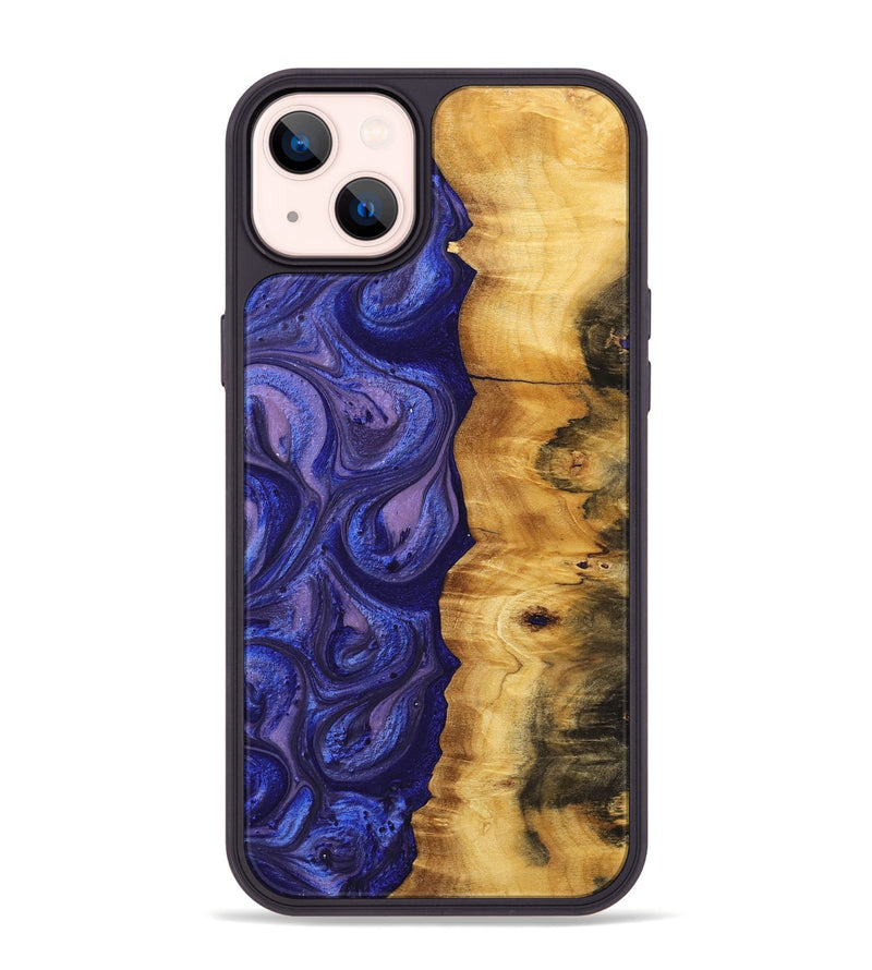 iPhone 14 Plus Wood+Resin Phone Case - Lizzie (Purple, 699106)