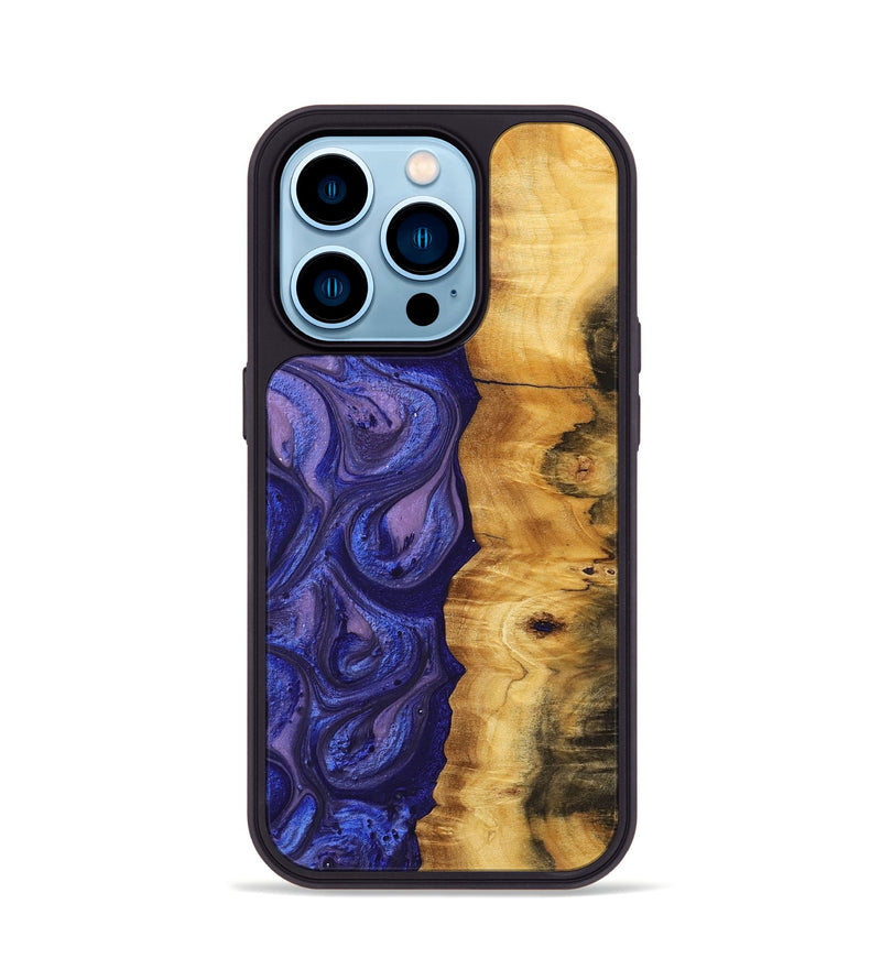 iPhone 14 Pro Wood+Resin Phone Case - Lizzie (Purple, 699106)