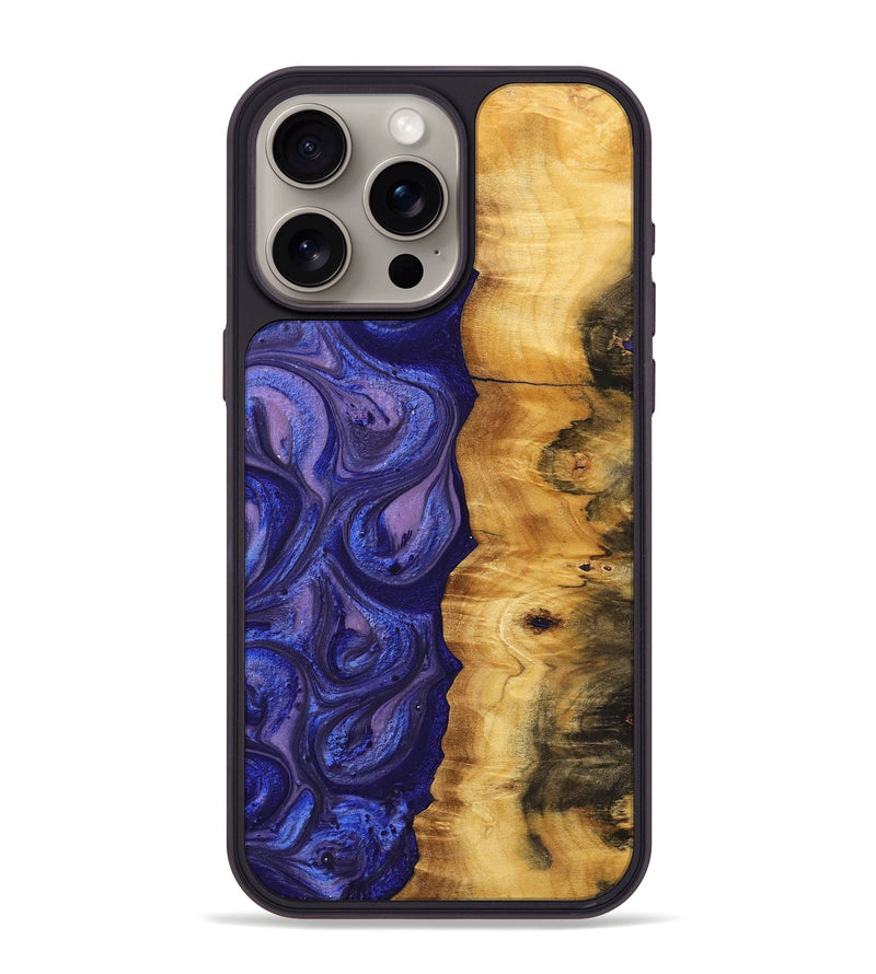 iPhone 15 Pro Max Wood+Resin Phone Case - Lizzie (Purple, 699106)