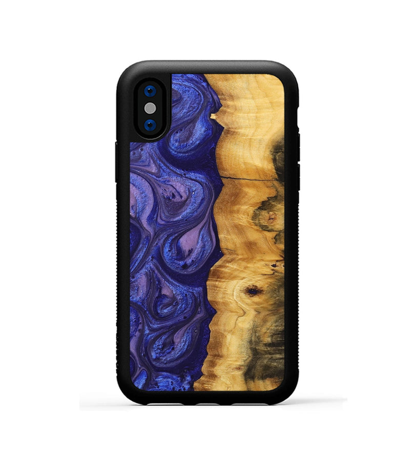 iPhone Xs Wood+Resin Phone Case - Lizzie (Purple, 699106)
