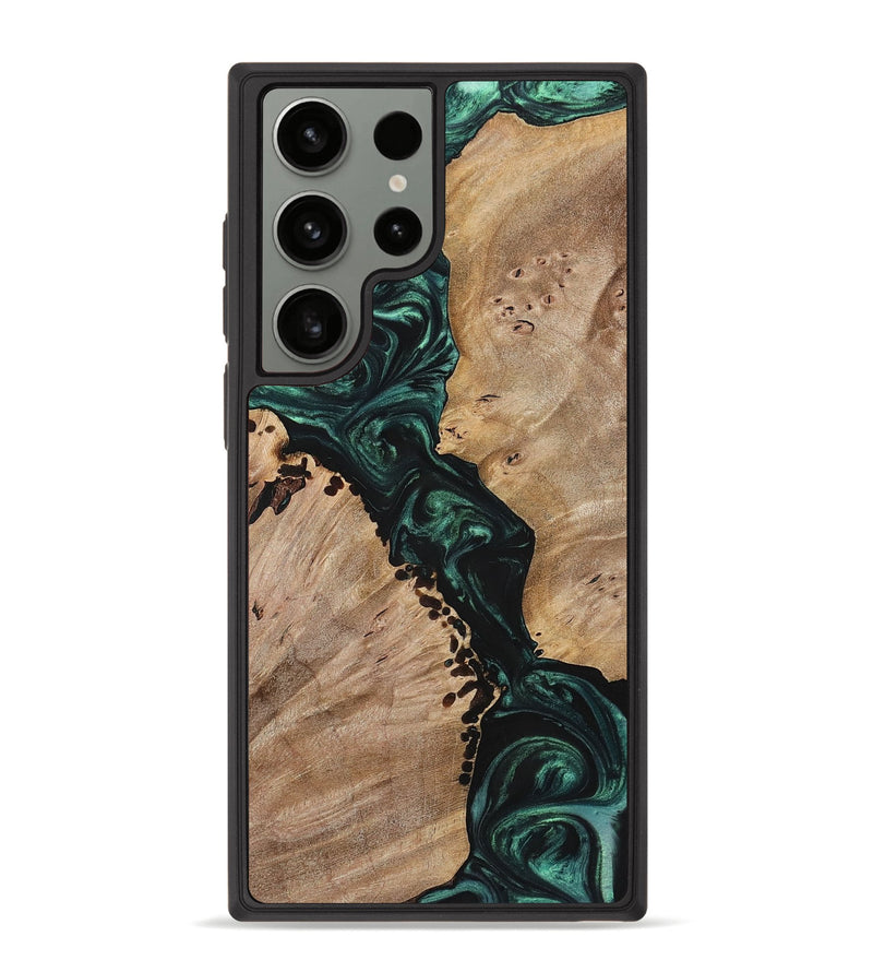 Galaxy S23 Ultra Wood+Resin Phone Case - Nelson (Green, 699111)