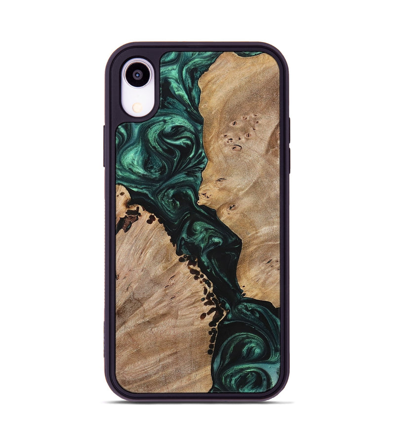 iPhone Xr Wood+Resin Phone Case - Nelson (Green, 699111)
