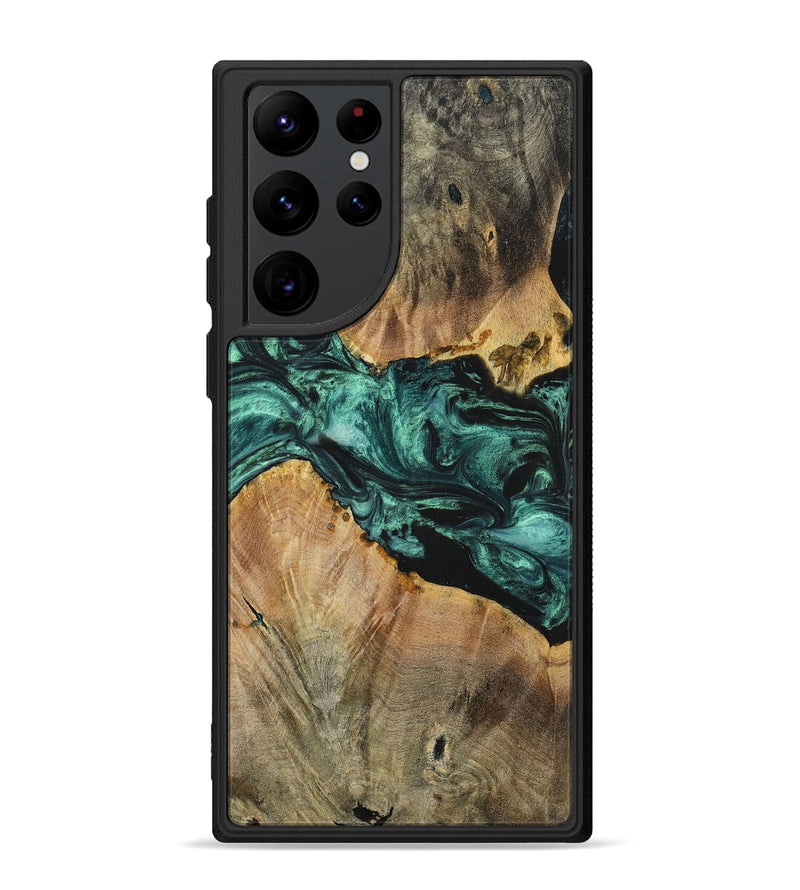 Galaxy S22 Ultra Wood+Resin Phone Case - Kellan (Green, 699113)