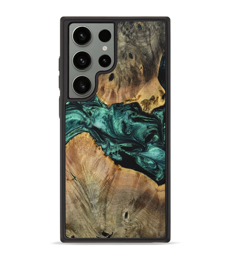 Galaxy S23 Ultra Wood+Resin Phone Case - Kellan (Green, 699113)
