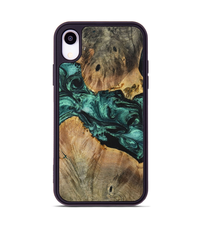iPhone Xr Wood+Resin Phone Case - Kellan (Green, 699113)