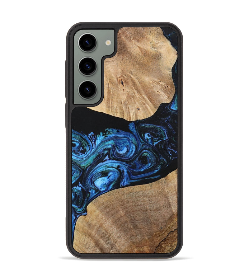 Galaxy S23 Plus Wood+Resin Phone Case - Geoffrey (Blue, 699129)
