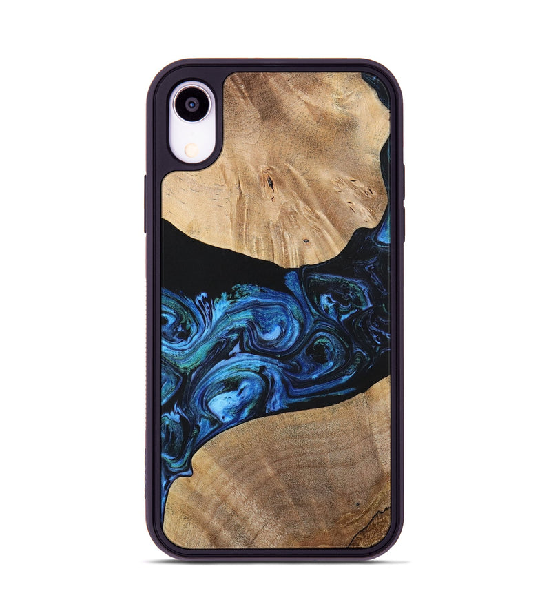 iPhone Xr Wood+Resin Phone Case - Geoffrey (Blue, 699129)