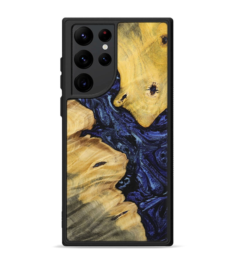 Galaxy S22 Ultra Wood+Resin Phone Case - Yvette (Blue, 699132)
