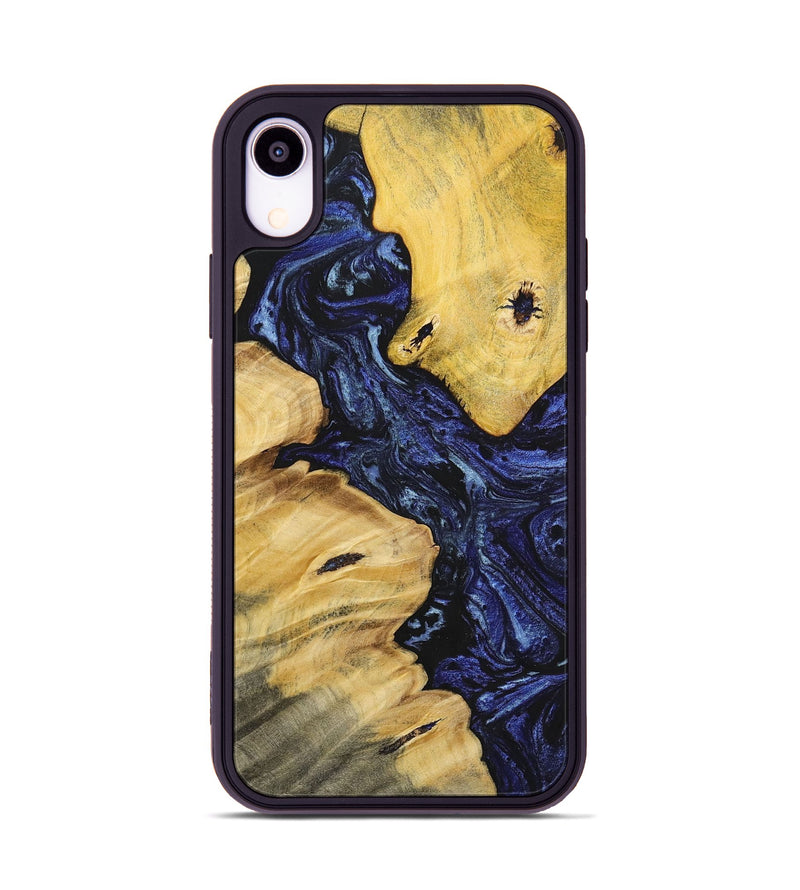 iPhone Xr Wood+Resin Phone Case - Yvette (Blue, 699132)