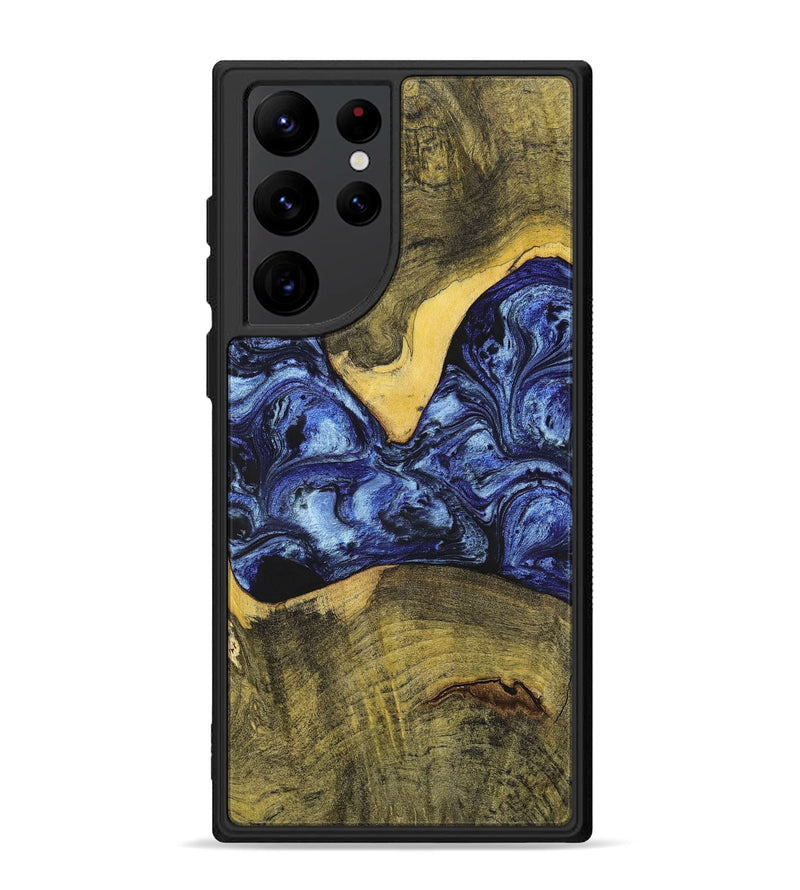Galaxy S22 Ultra Wood+Resin Phone Case - Josue (Blue, 699140)