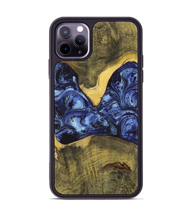 iPhone 11 Pro Max Wood+Resin Phone Case - Josue (Blue, 699140)