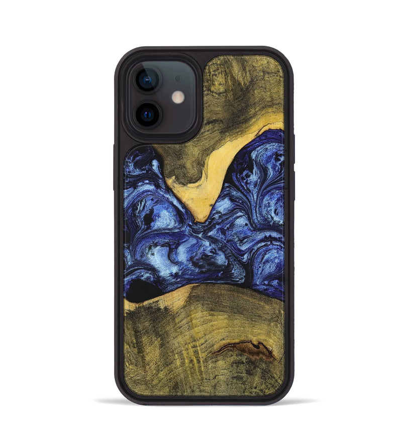 iPhone 12 Wood+Resin Phone Case - Josue (Blue, 699140)