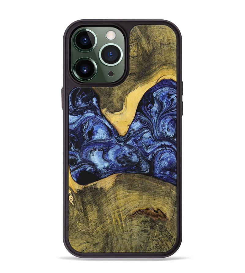 iPhone 13 Pro Max Wood+Resin Phone Case - Josue (Blue, 699140)