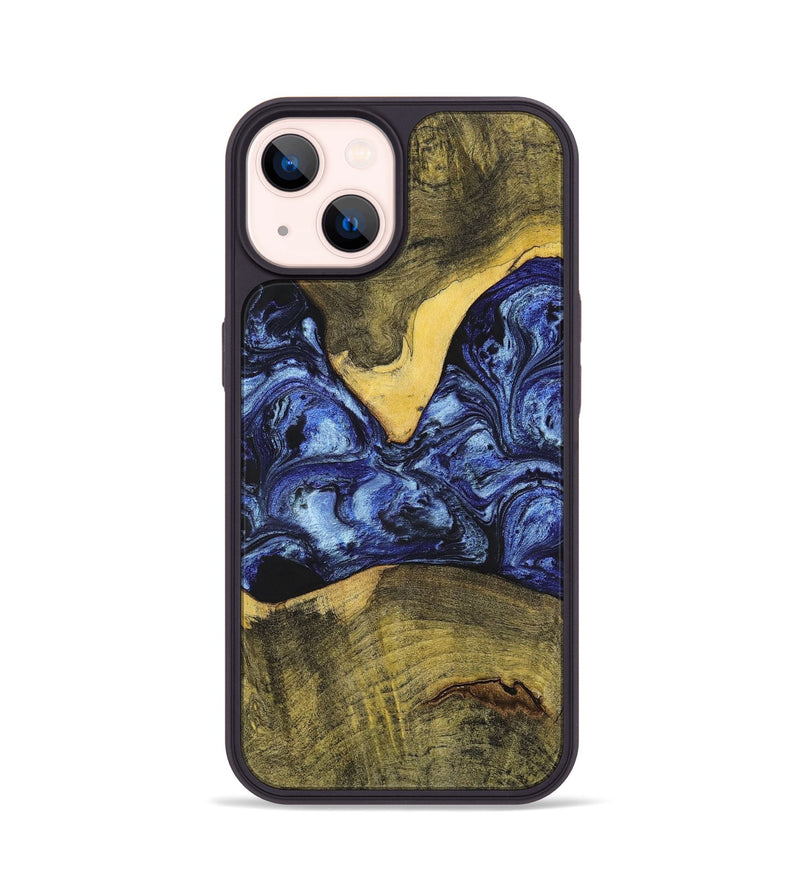 iPhone 14 Wood+Resin Phone Case - Josue (Blue, 699140)