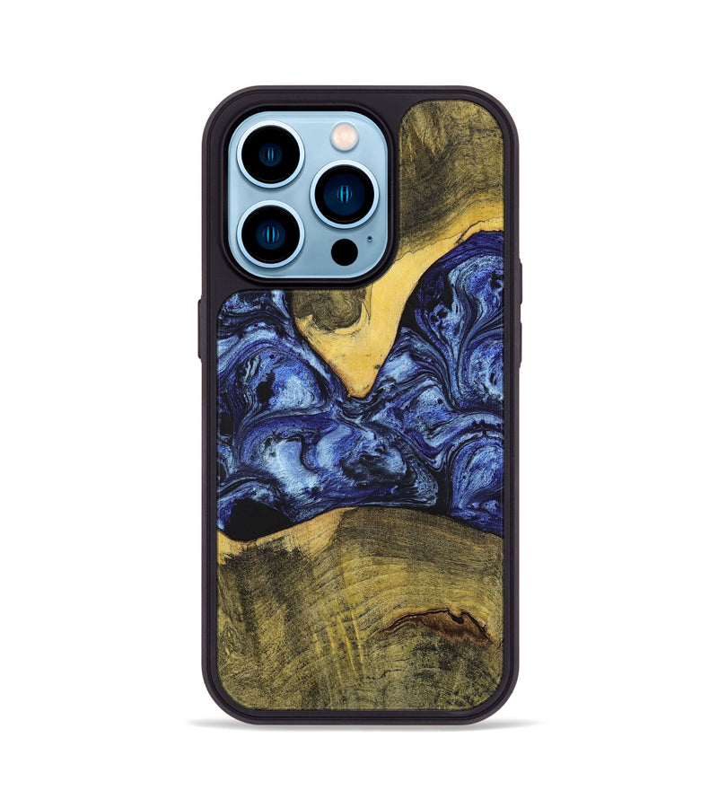 iPhone 14 Pro Wood+Resin Phone Case - Josue (Blue, 699140)