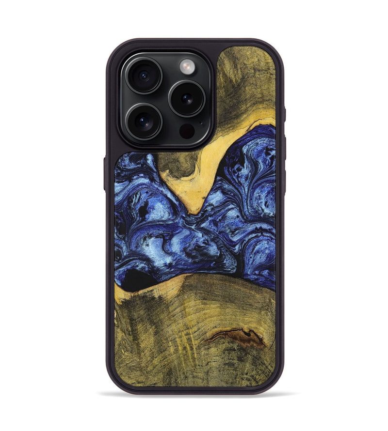 iPhone 15 Pro Wood+Resin Phone Case - Josue (Blue, 699140)