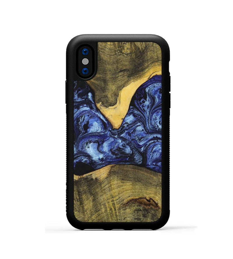iPhone Xs Wood+Resin Phone Case - Josue (Blue, 699140)