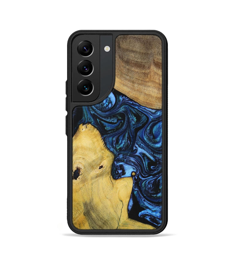Galaxy S22 Wood+Resin Phone Case - Dennis (Blue, 699141)