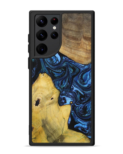 Galaxy S22 Ultra Wood+Resin Phone Case - Dennis (Blue, 699141)