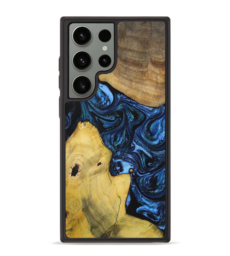 Galaxy S23 Ultra Wood+Resin Phone Case - Dennis (Blue, 699141)