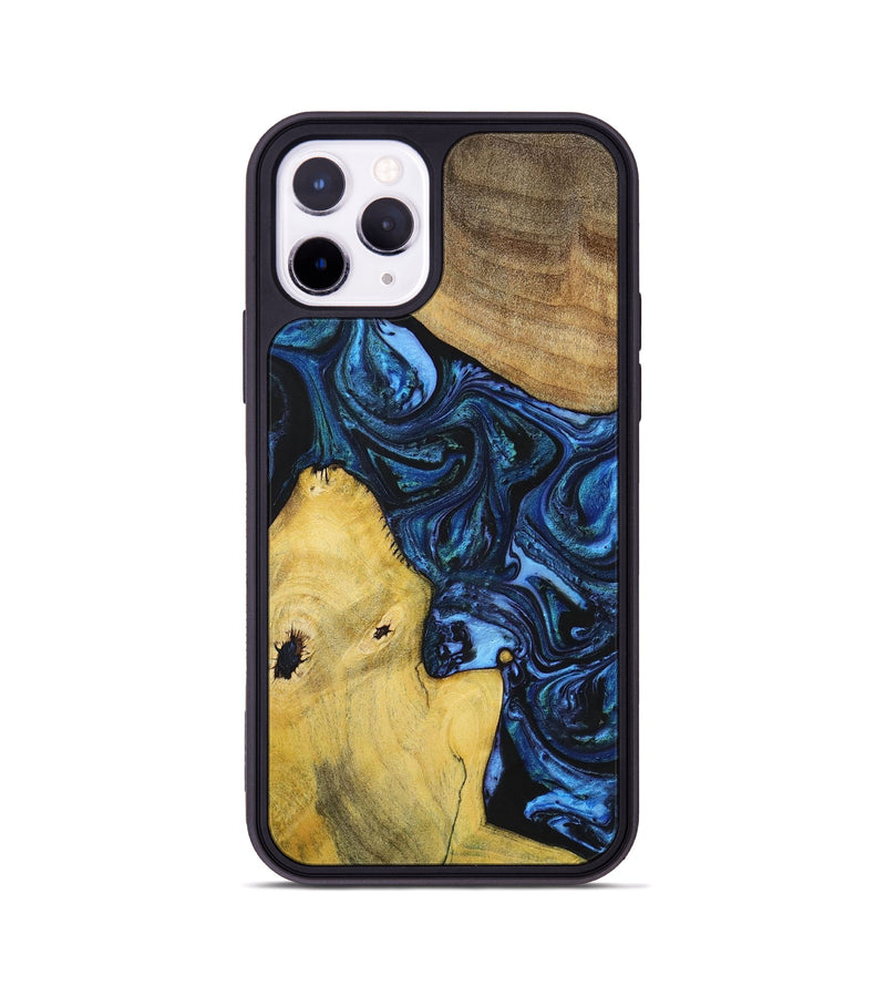iPhone 11 Pro Wood+Resin Phone Case - Dennis (Blue, 699141)
