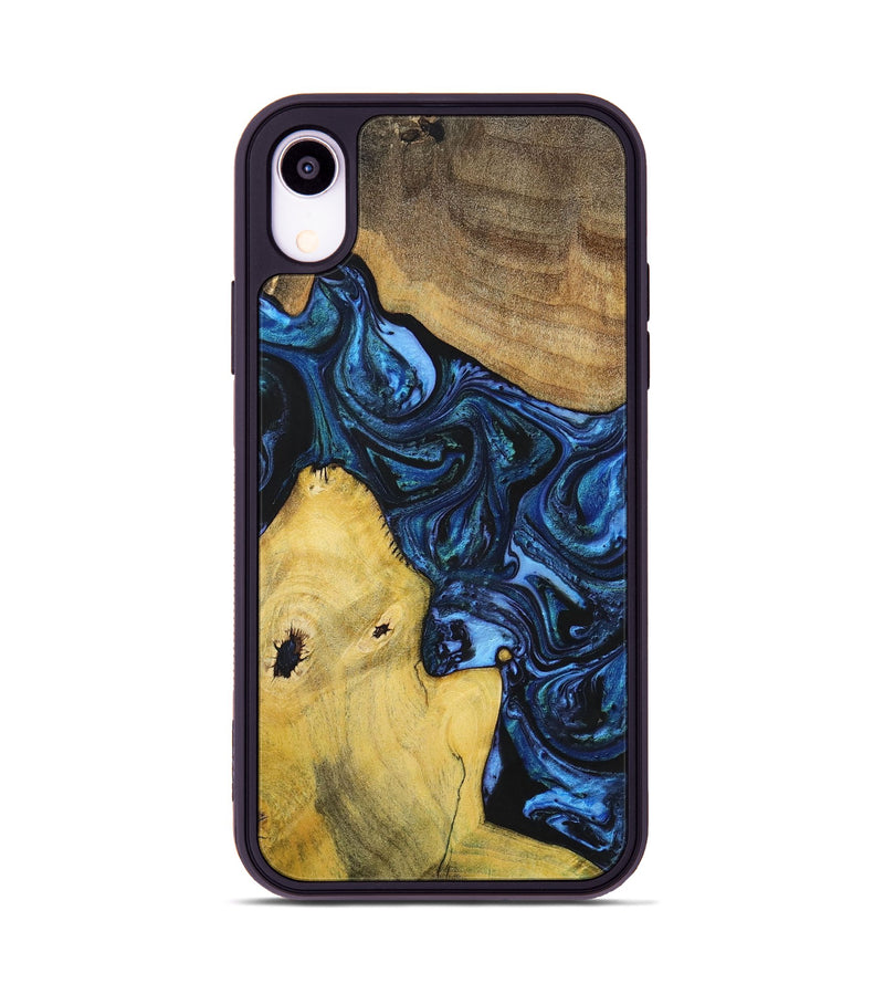 iPhone Xr Wood+Resin Phone Case - Dennis (Blue, 699141)